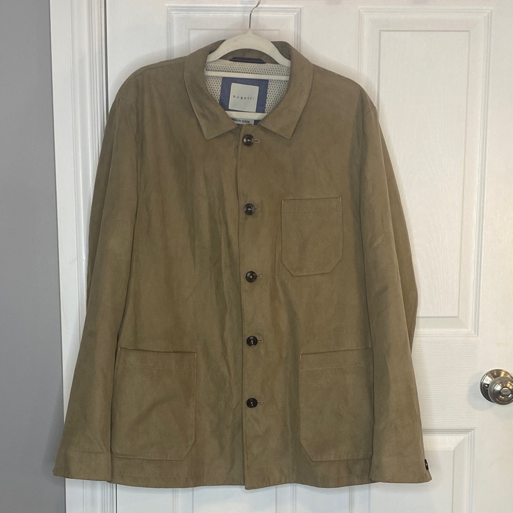 Bugatti Tan Premium Suede Button Front Jacket European Designer US 44R - Picture 10 of 16